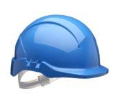 blue reduced peak safety helmet