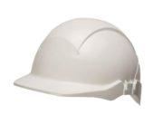 reduced peak white safety helmet