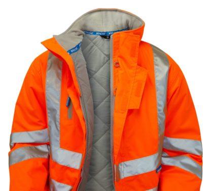 pulsar orange high vis padded storm coat