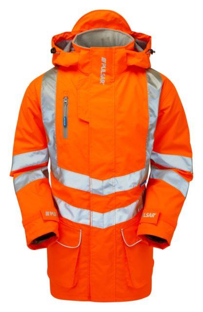 pulsar orange high vis padded storm coat